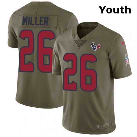 Youth Nike Houston Texans 26 Lamar Miller Limited Olive 2017 Salute to Service NFL Jersey
